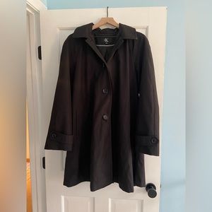 Black Calvin Klein Women’s Hooded Trench Coat